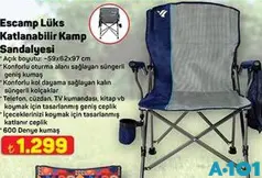 ESCAMP LÜKS KATLANABİLİR KAMP SANDALYESİ